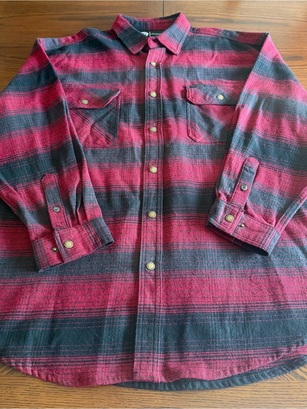 Polar King KEY Apparel Heavyweight Flannel Red Black Plaid Snap Front Workwear